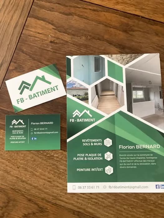 Plaquettes et cartes de FB Bâtiment